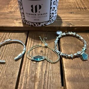 BP Silver and Teal Bracelet Trio